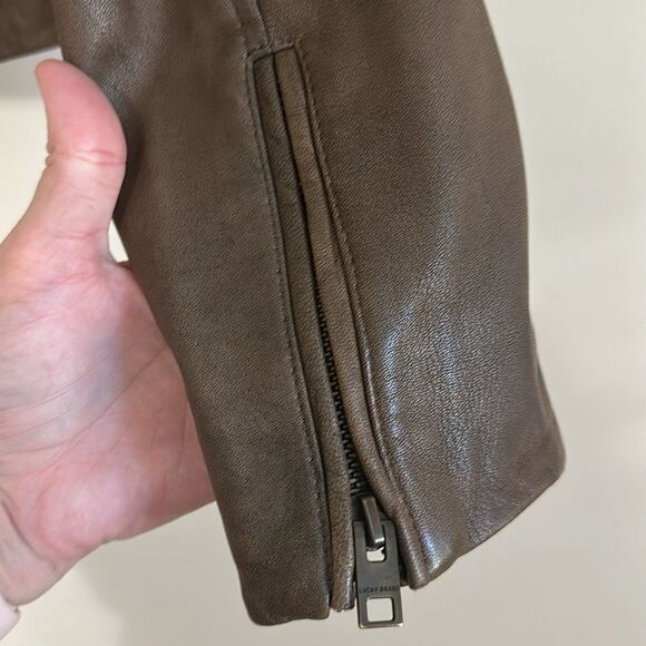 NWT Lucky Brand Genuine Leather Moto Style Jacket - Picture 7 of 9